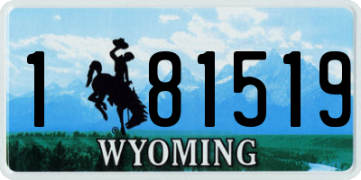 WY license plate 181519