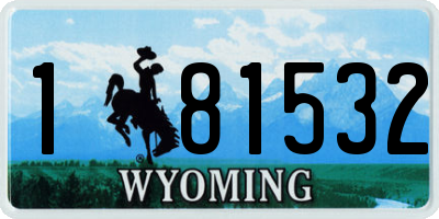 WY license plate 181532