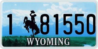 WY license plate 181550