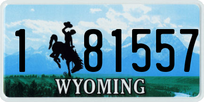 WY license plate 181557