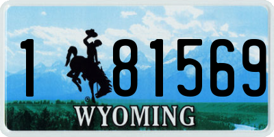 WY license plate 181569