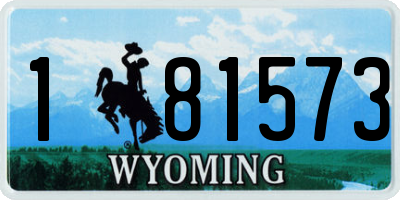 WY license plate 181573