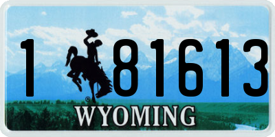 WY license plate 181613