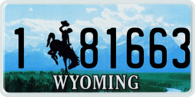 WY license plate 181663