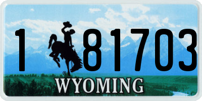 WY license plate 181703