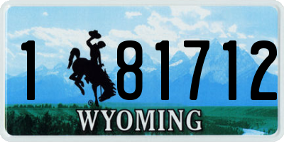 WY license plate 181712