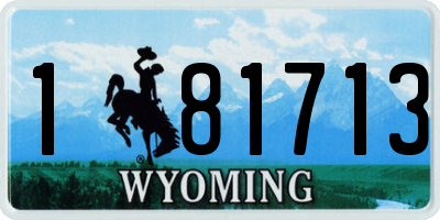 WY license plate 181713