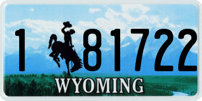 WY license plate 181722