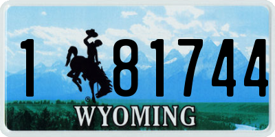 WY license plate 181744