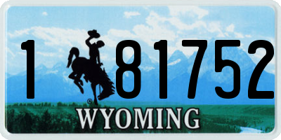 WY license plate 181752