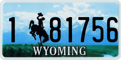 WY license plate 181756