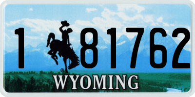 WY license plate 181762