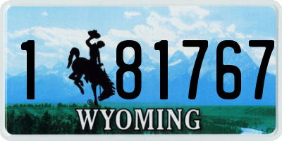 WY license plate 181767