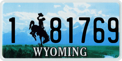 WY license plate 181769