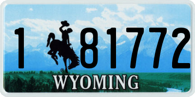 WY license plate 181772