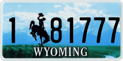 WY license plate 181777