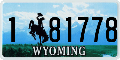 WY license plate 181778
