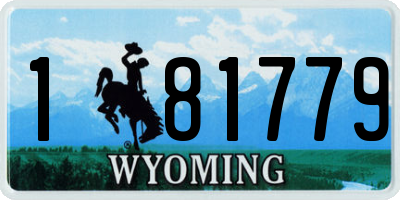 WY license plate 181779