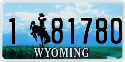 WY license plate 181780