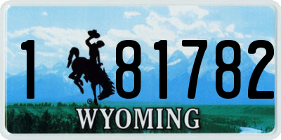 WY license plate 181782