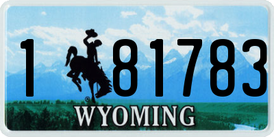 WY license plate 181783