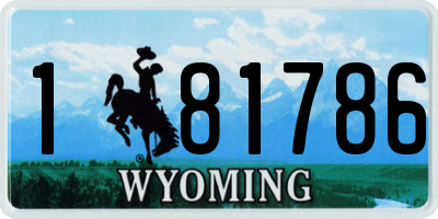 WY license plate 181786