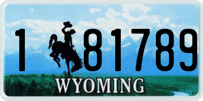 WY license plate 181789