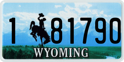 WY license plate 181790