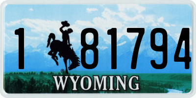 WY license plate 181794