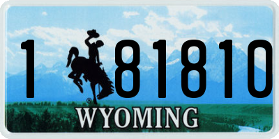 WY license plate 181810