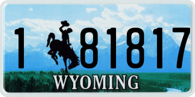 WY license plate 181817
