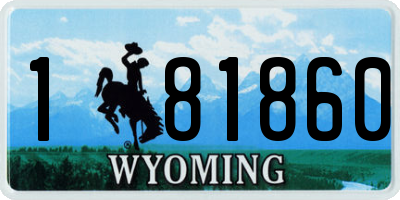 WY license plate 181860