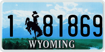 WY license plate 181869