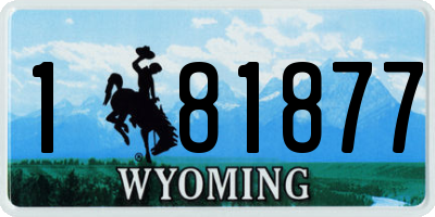 WY license plate 181877