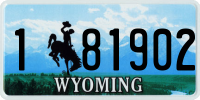 WY license plate 181902