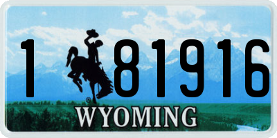 WY license plate 181916