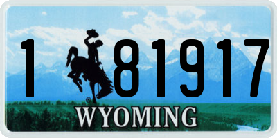 WY license plate 181917