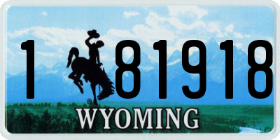 WY license plate 181918