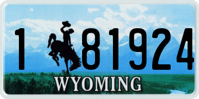 WY license plate 181924