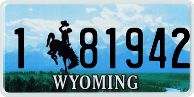 WY license plate 181942
