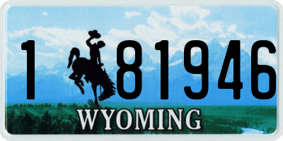 WY license plate 181946