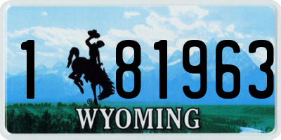 WY license plate 181963