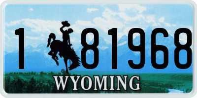 WY license plate 181968
