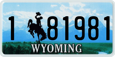 WY license plate 181981