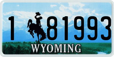 WY license plate 181993