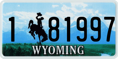 WY license plate 181997