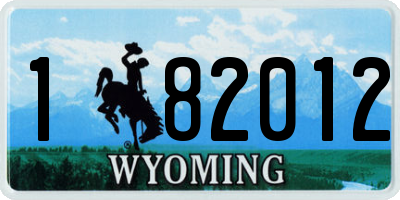 WY license plate 182012