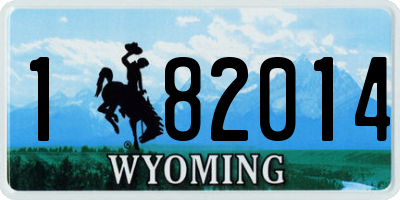 WY license plate 182014