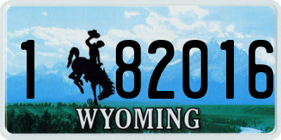 WY license plate 182016