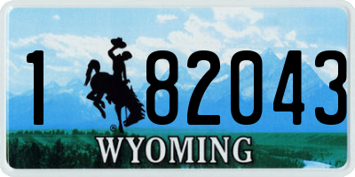 WY license plate 182043